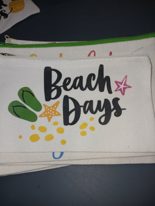 Beach Days Canvas ZIpper Pouch