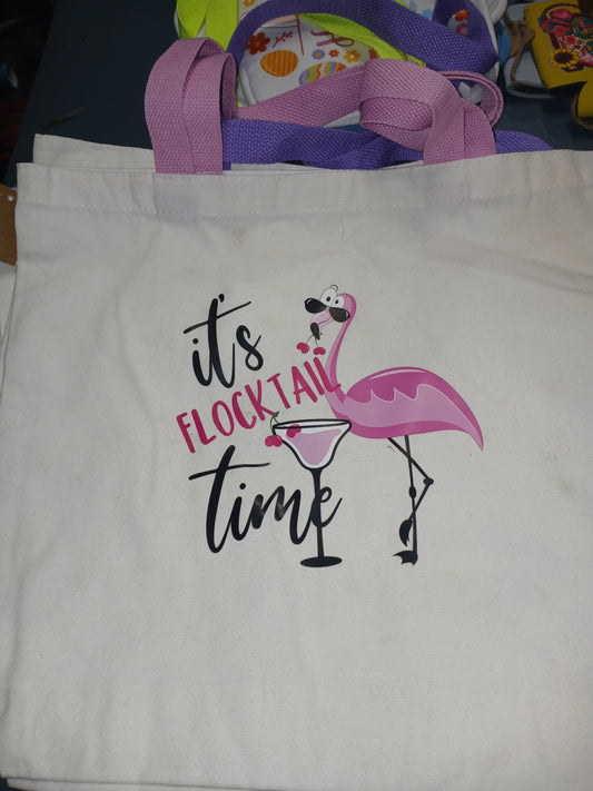 Flamingo Printed Canvas Bag