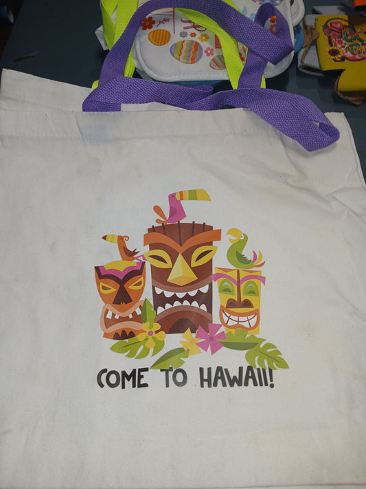 Island Printed Canvas Tote