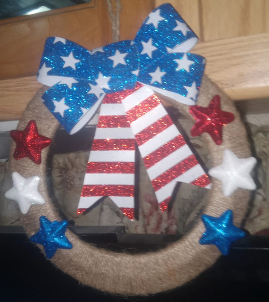 Decorative wreath with American flag design